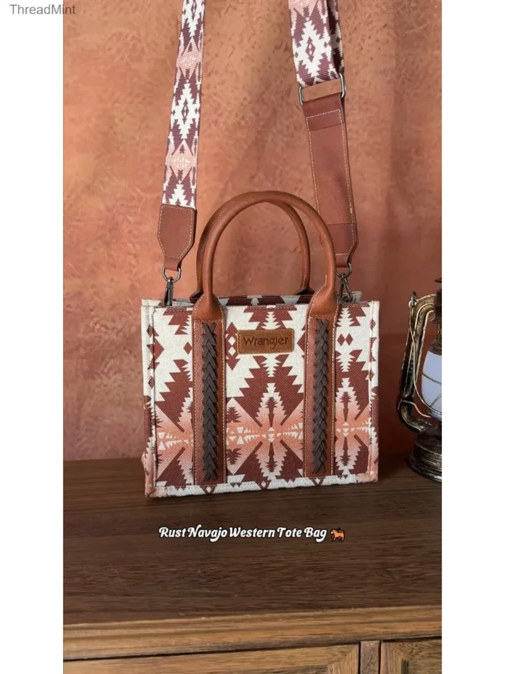 Aztec Print Hobo Tote Shoulder Bag with Guitar Strap